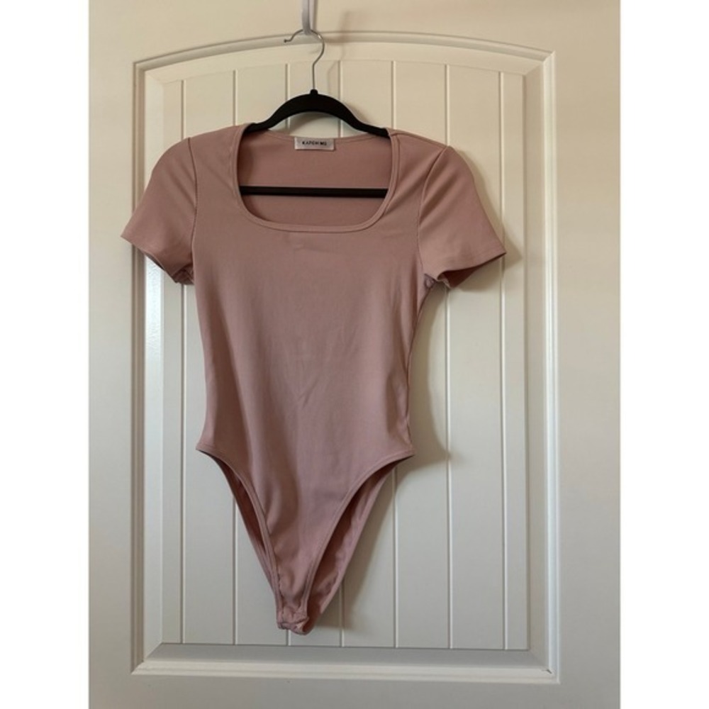 Katch Me Scoop Neck Pink Ribbed Bodysuit S/M‎